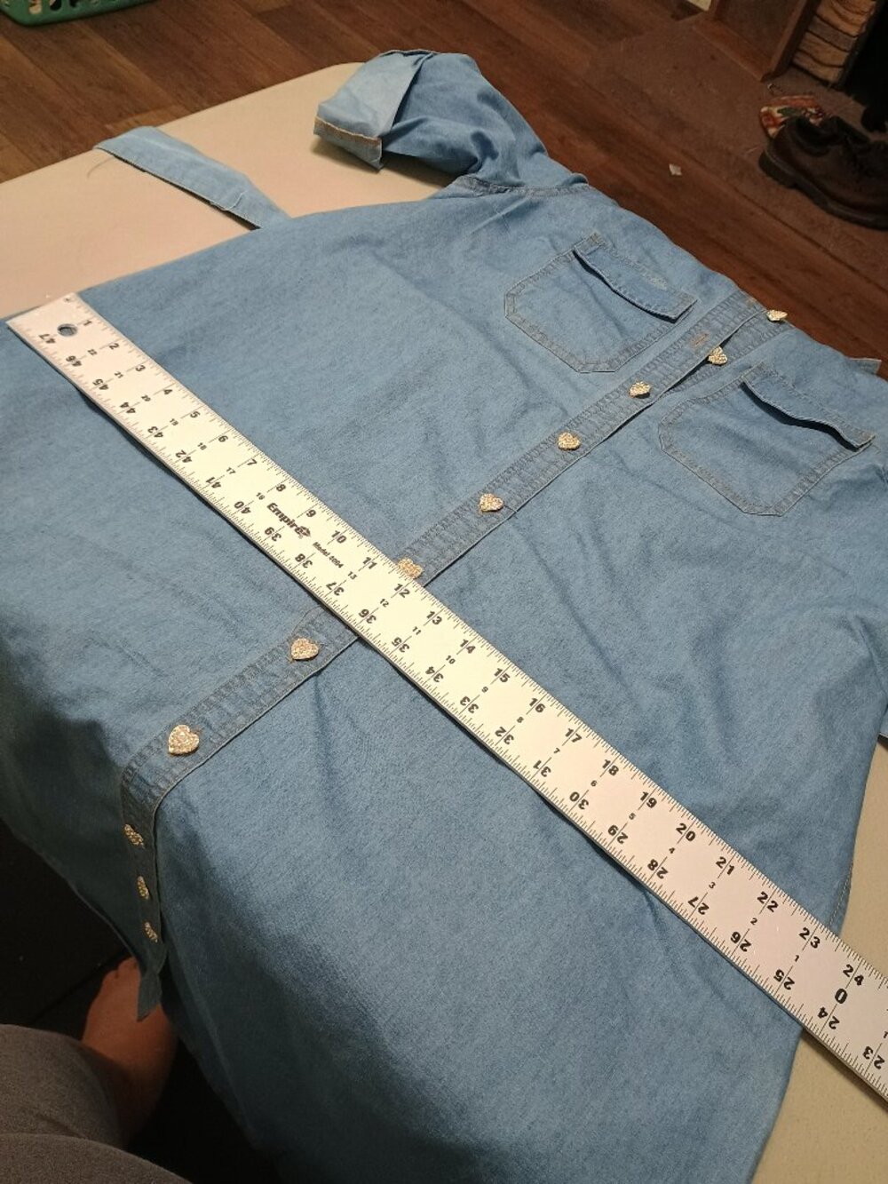 Truly 4 You Chambray Button Down Dress Sz. Large - Picture 9 of 16